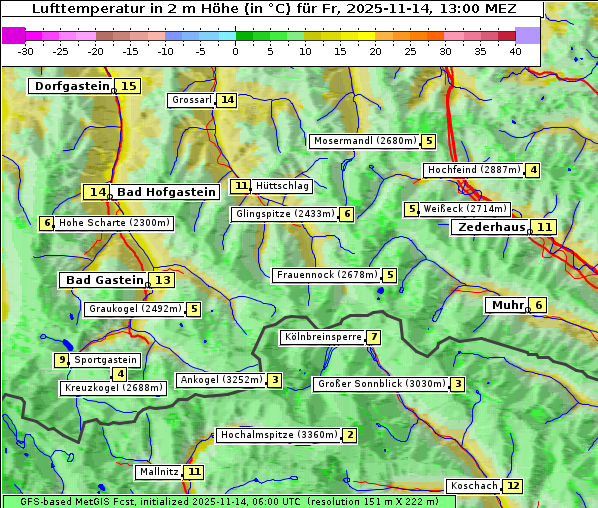 Temperatur, 14. 11. 2025