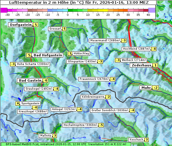 Temperatur, 16. 1. 2026