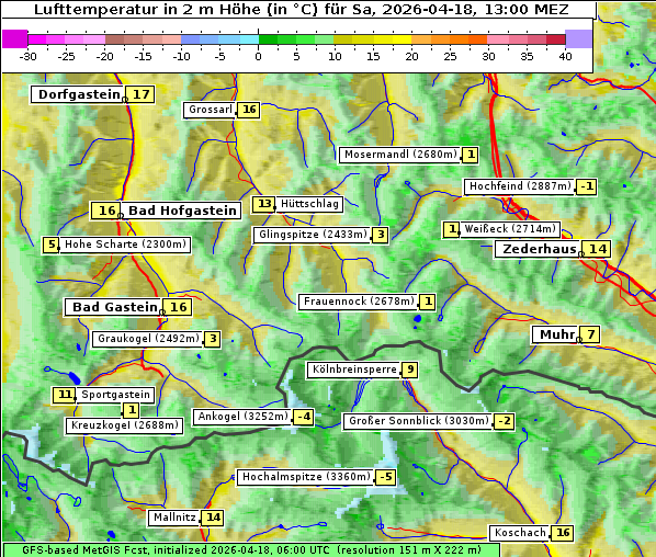 Temperatur, 18. 4. 2026