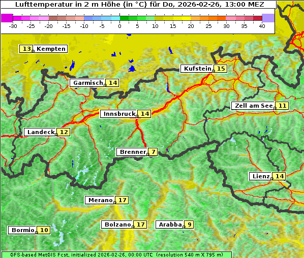 Temperatur, 26. 2. 2026