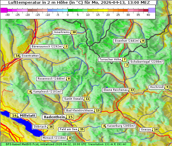 Temperatur, 13. 4. 2026