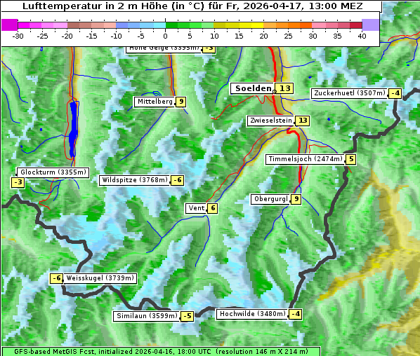 Temperatur, 17. 4. 2026