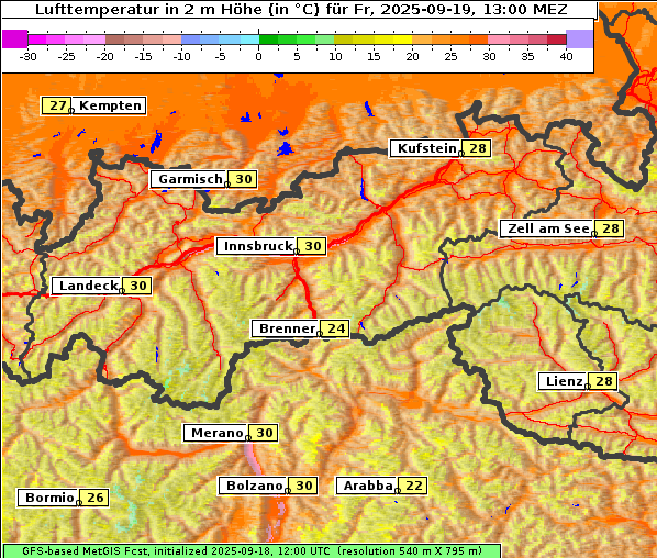 Temperatur, 19. 9. 2025
