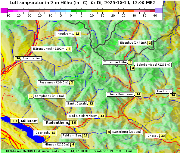 Temperatur, 14. 10. 2025
