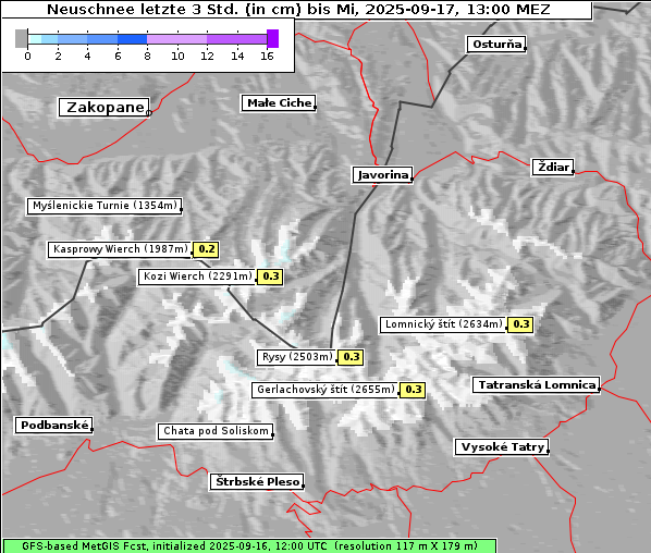 Neuschnee, 17. 9. 2025
