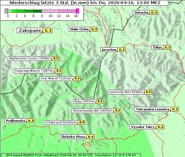 Niederschlag, 16. 4. 2026