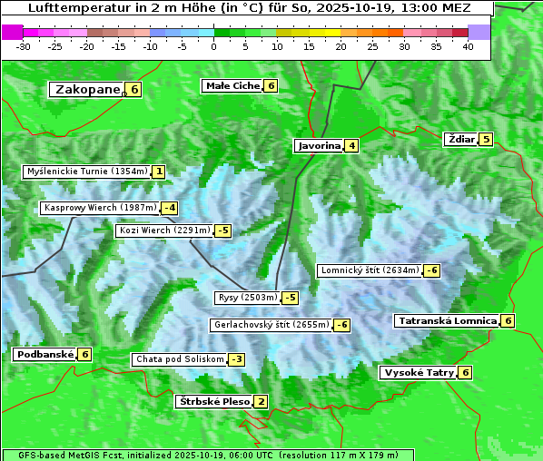 Temperatur, 19. 10. 2025