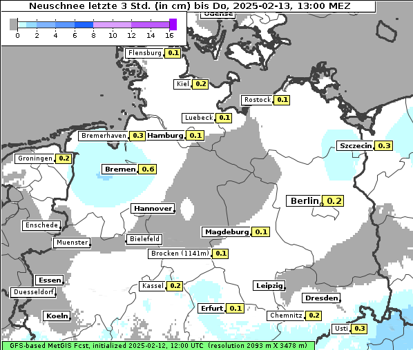 Neuschnee, 13. 2. 2025