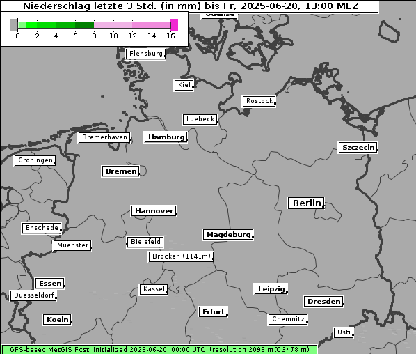 Niederschlag, 20. 6. 2025