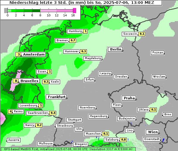 Niederschlag, 6. 7. 2025