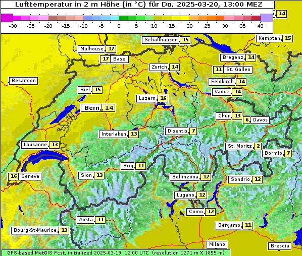 Temperatur, 20. 3. 2025