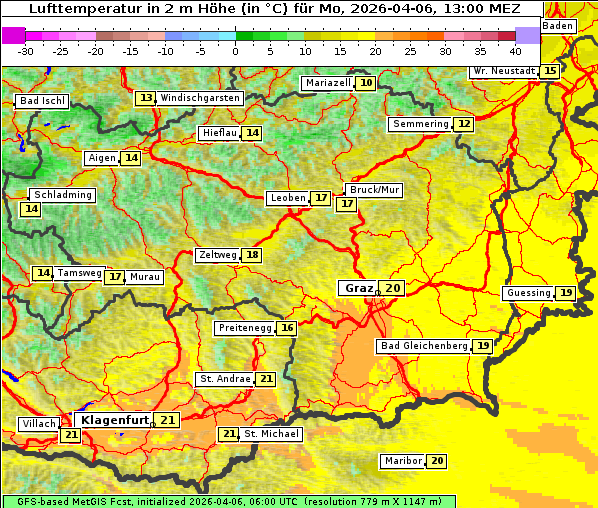 Temperatur, 6. 4. 2026