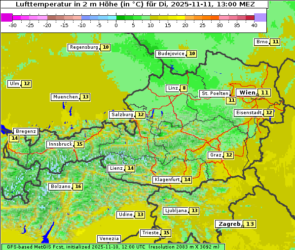 Temperatur, 11. 11. 2025
