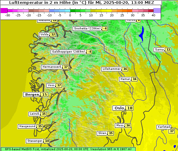 Temperatur, 20. 8. 2025