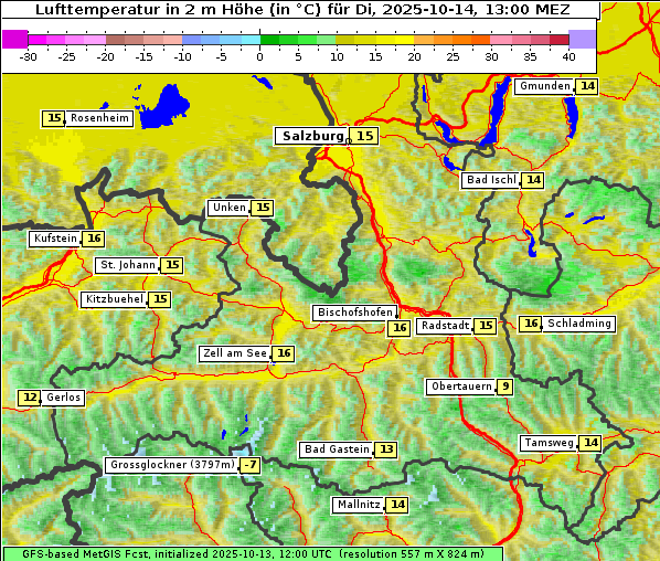 Temperatur, 14. 10. 2025