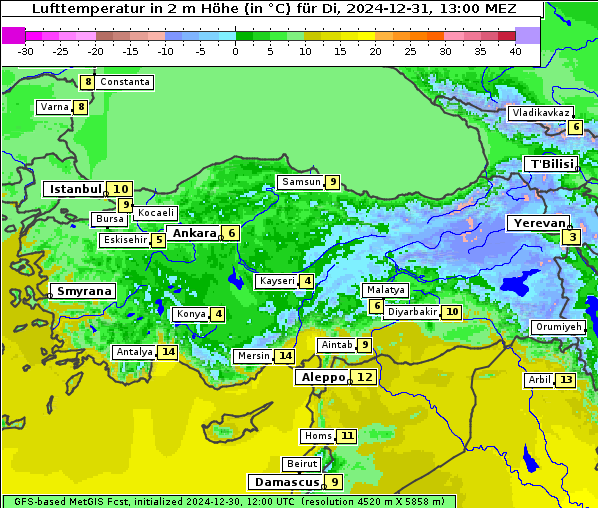 Temperatur, 31. 12. 2024