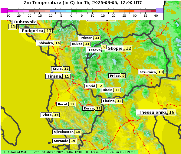 Temperatur, 5. 3. 2026