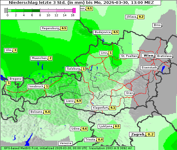 Niederschlag, 30. 3. 2026