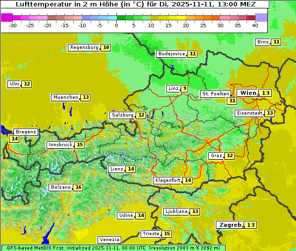 Temperatur, 11. 11. 2025