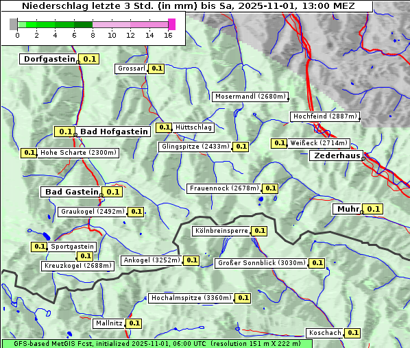 Niederschlag, 1. 11. 2025