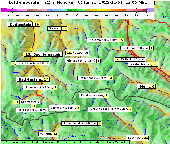 Temperatur, 1. 11. 2025