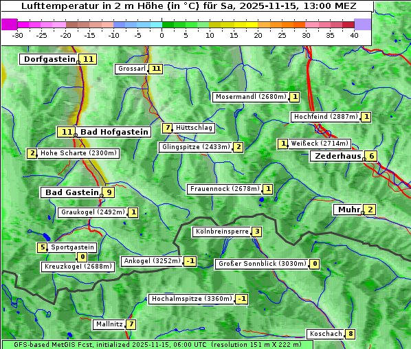 Temperatur, 15. 11. 2025