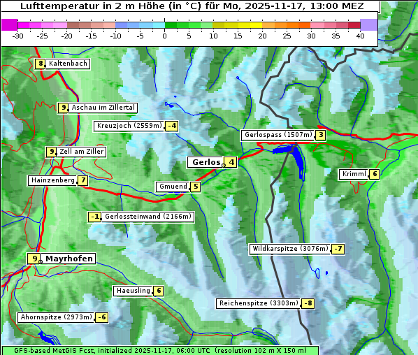 Temperatur, 17. 11. 2025