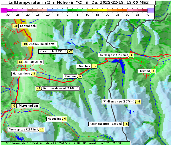 Temperatur, 18. 12. 2025