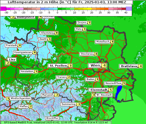 Temperatur, 3. 1. 2025