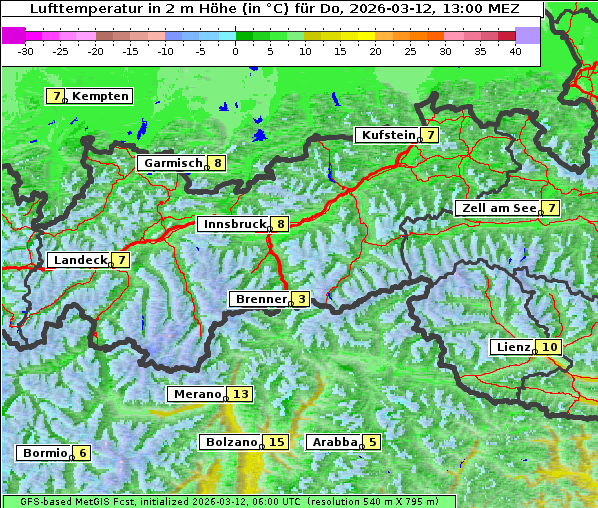 Temperatur, 12. 3. 2026