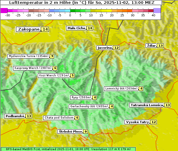 Temperatur, 2. 11. 2025
