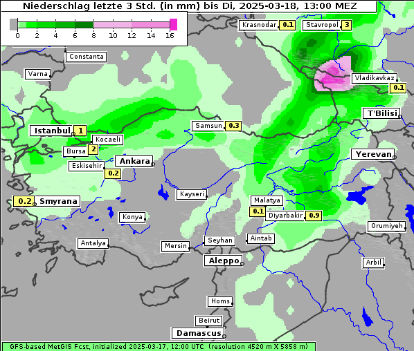 Niederschlag, 18. 3. 2025