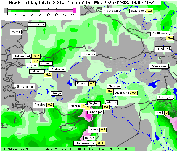 Niederschlag, 8. 12. 2025