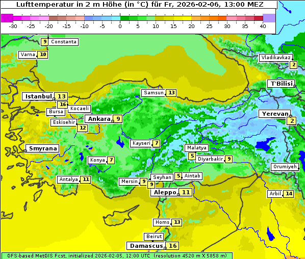 Temperatur, 6. 2. 2026