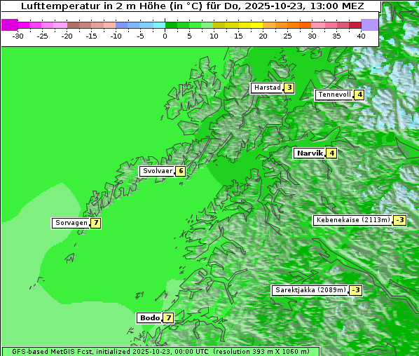 Temperatur, 23. 10. 2025