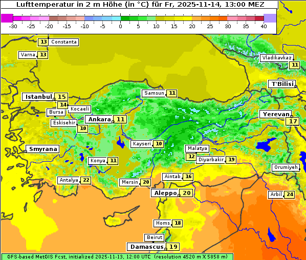 Temperatur, 14. 11. 2025
