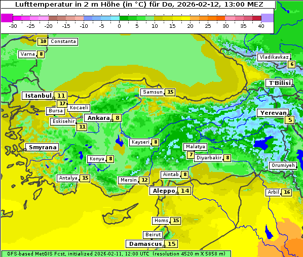 Temperatur, 12. 2. 2026