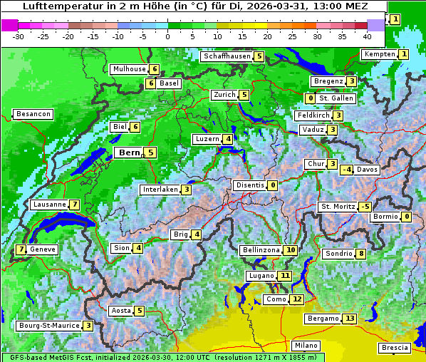 Temperatur, 31. 3. 2026