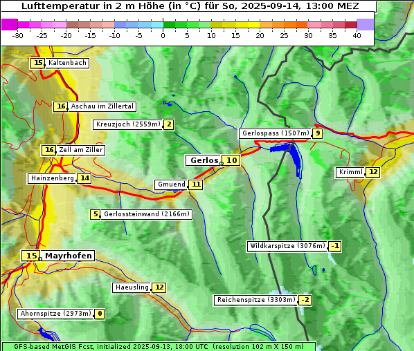 Temperatur, 14. 9. 2025