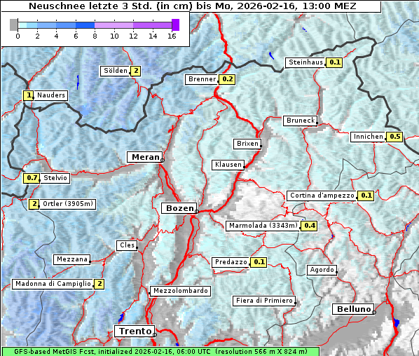 Neuschnee, 16. 2. 2026