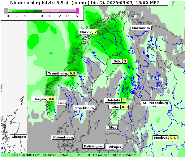 Niederschlag, 3. 3. 2026