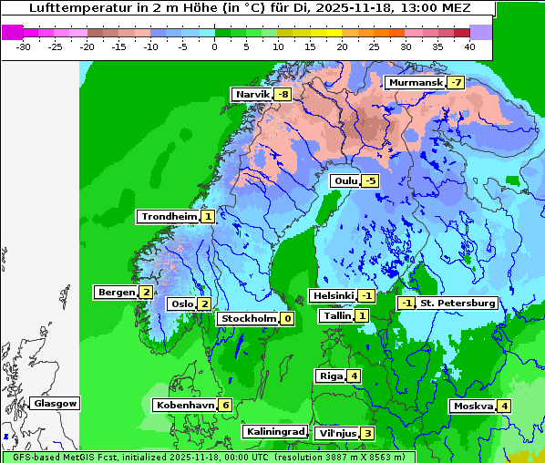 Temperatur, 18. 11. 2025
