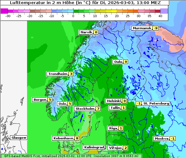 Temperatur, 3. 3. 2026