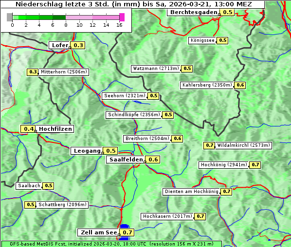 Niederschlag, 21. 3. 2026