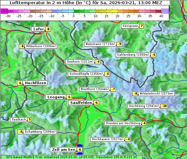 Temperatur, 21. 3. 2026