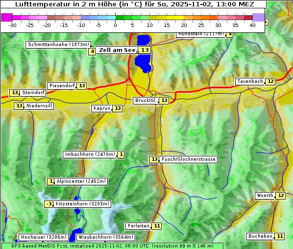 Temperatur, 2. 11. 2025