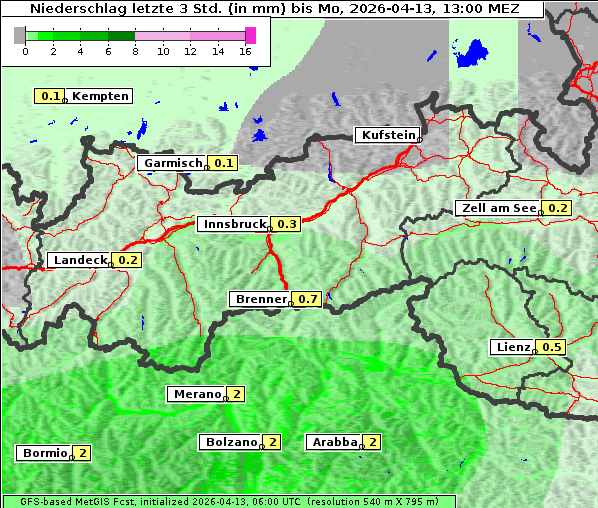 Niederschlag, 13. 4. 2026