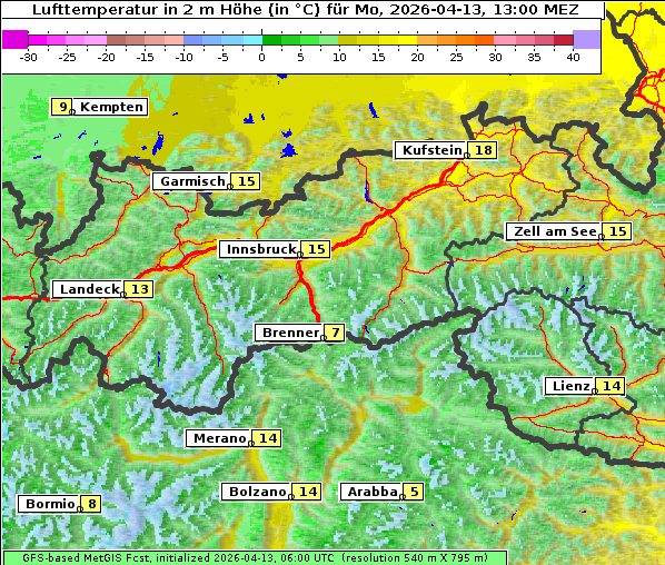 Temperatur, 13. 4. 2026