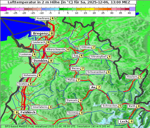 Temperatur, 6. 12. 2025
