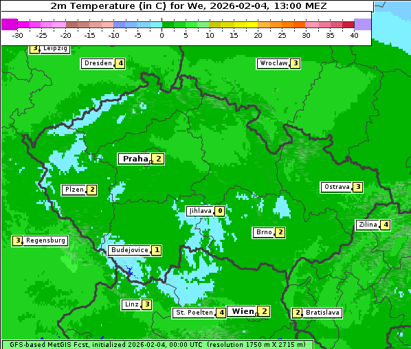 Temperatur, 4. 2. 2026
